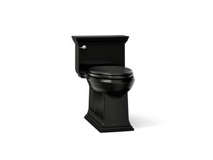 KOHLER K-6428-7 Memoirs Stately One-piece compact elongated toilet with skirted trapway, 1.28 gpf - Black Black