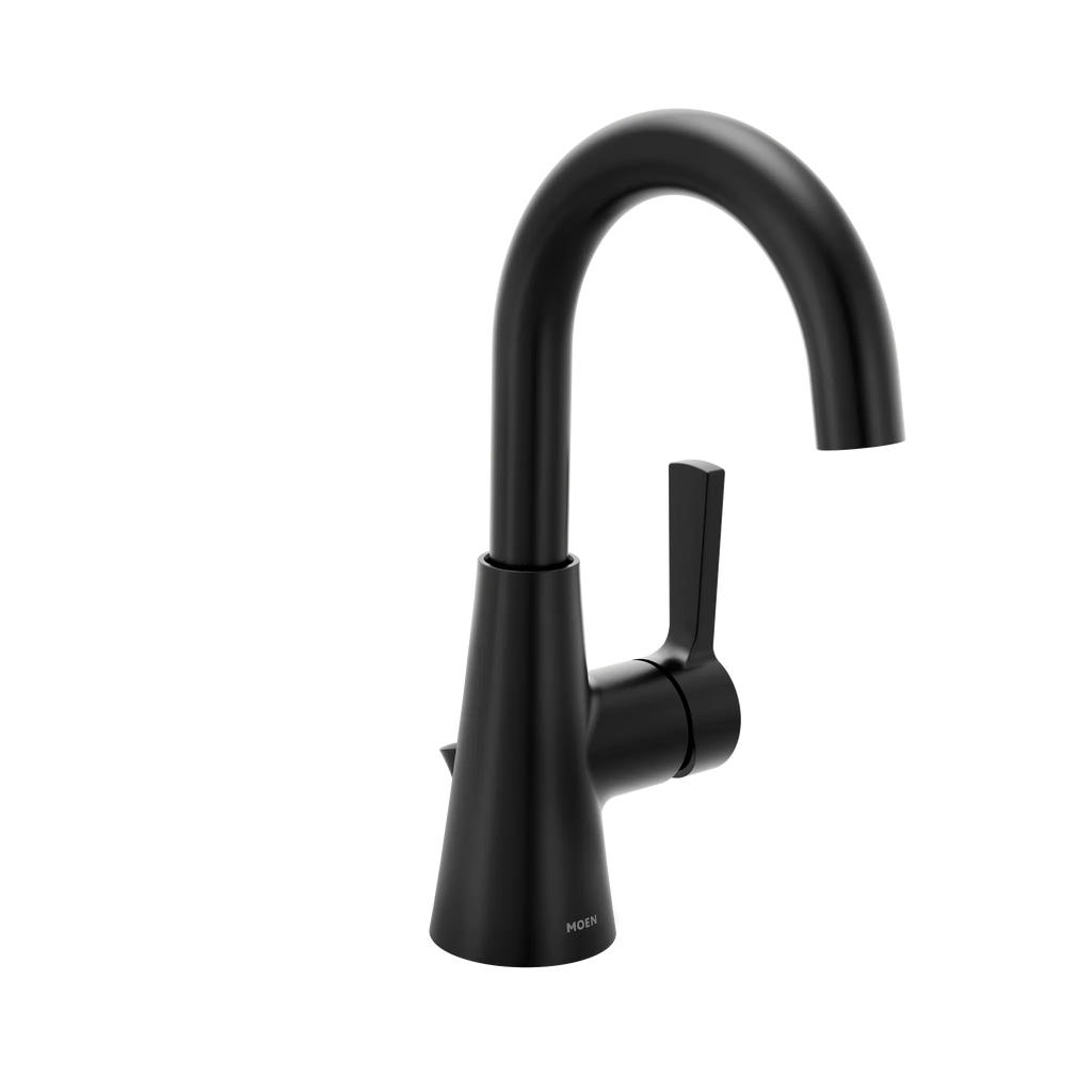 MOEN 64430BL Jase One-Handle Single Hole Bathroom Sink Faucet - Matte Black