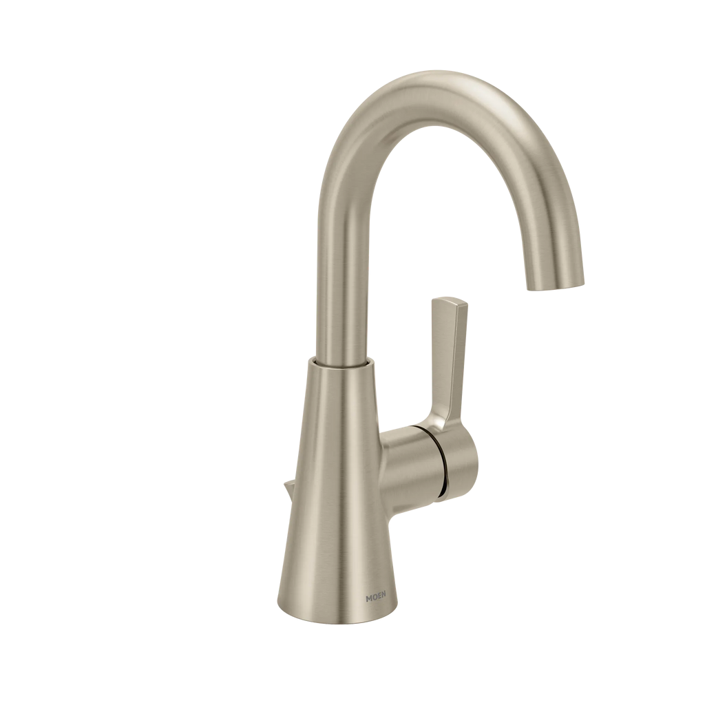 MOEN 64430BN Jase One-Handle Single Hole Bathroom Sink Faucet - Brushed Nickel