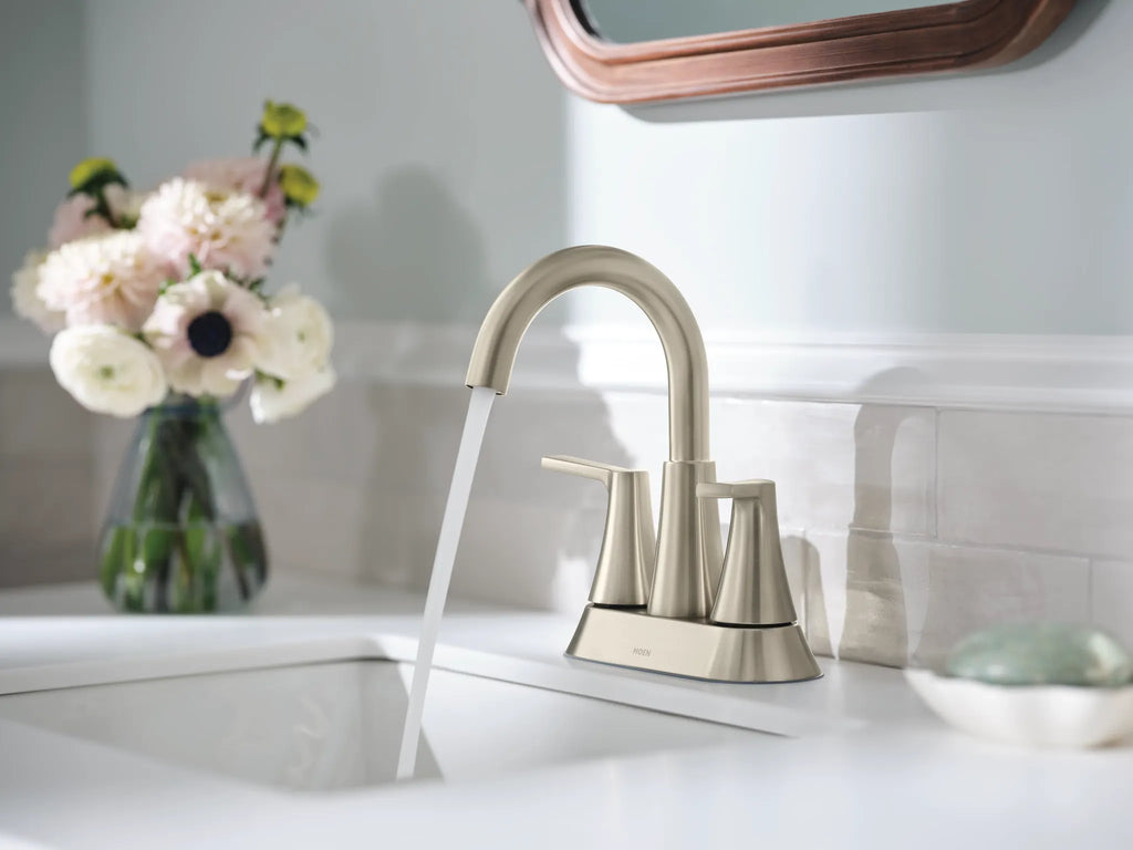 MOEN 64432BN Jase Two-Handle Centerset Bathroom Sink Faucet - Brushed Nickel