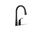 KOHLER K-647-BL Simplice Pull-Down Kitchen Sink Faucet With Three-Function Sprayhead - Matte Black