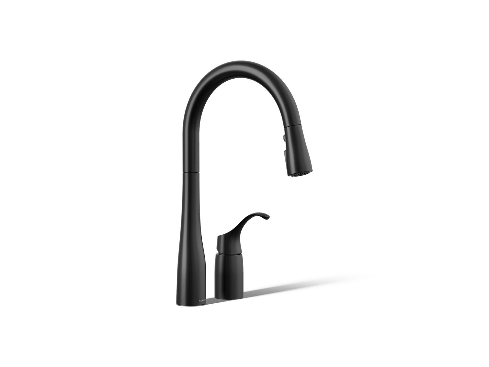 KOHLER K-647-BL Simplice Pull-Down Kitchen Sink Faucet With Three-Function Sprayhead - Matte Black