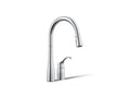 KOHLER K-647-CP Simplice Pull-Down Kitchen Sink Faucet With Three-Function Sprayhead - Polished Chrome