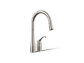 KOHLER K-647-VS Simplice Pull-Down Kitchen Sink Faucet With Three-Function Sprayhead - Vibrant Stainless