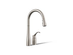 KOHLER K-647-VS Simplice Pull-Down Kitchen Sink Faucet With Three-Function Sprayhead - Vibrant Stainless