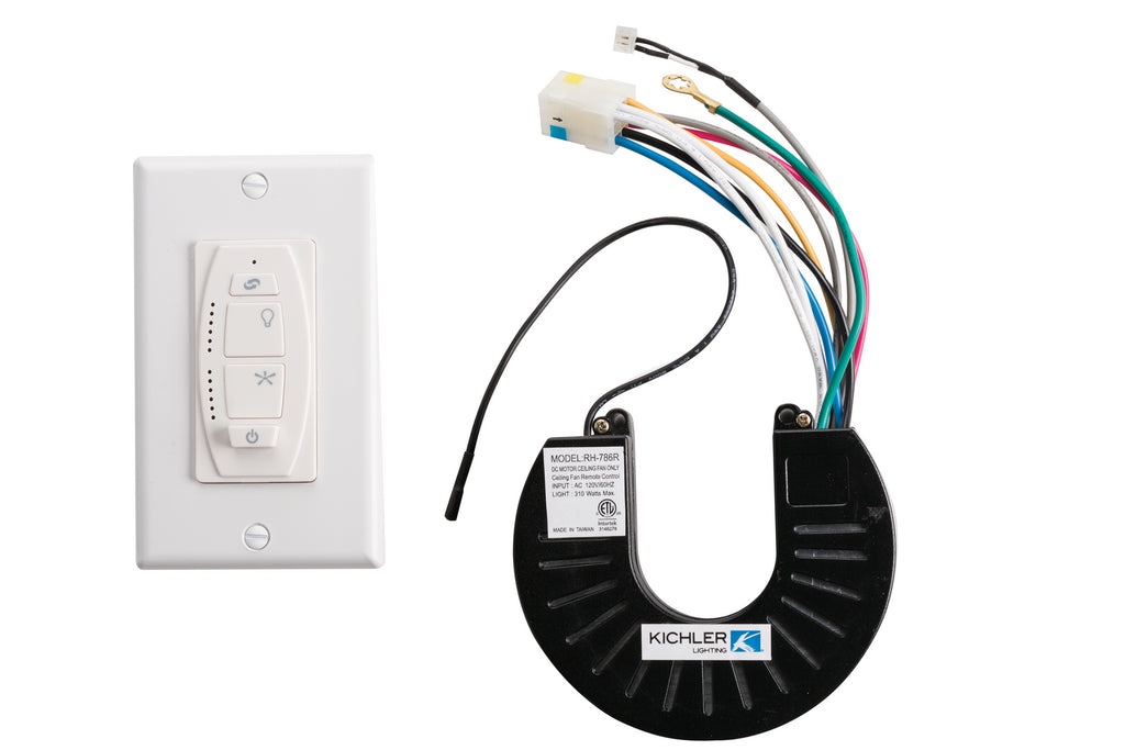 KICHLER 370036WHTR 6 Speed Dc Wall Transmitter Full Function White