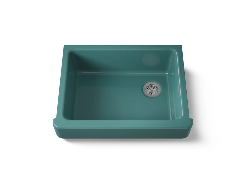KOHLER K-6486-17 Whitehaven 29-1/2" Undermount Single-Bowl Farmhouse Kitchen Sink - Teal