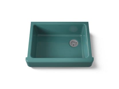KOHLER K-6486-17 Whitehaven 29-1/2" undermount single-bowl farmhouse kitchen sink - Teal