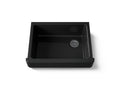 KOHLER K-6486-7 Whitehaven 29-1/2" Undermount Single-Bowl Farmhouse Kitchen Sink - Black Black