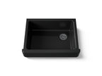 KOHLER K-6486-7 Whitehaven 29-1/2" Undermount Single-Bowl Farmhouse Kitchen Sink - Black Black