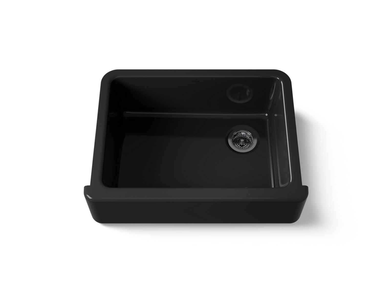 KOHLER K-6487-7 Whitehaven 29-3/4" Undermount Single-Bowl Farmhouse Kitchen Sink - Black Black