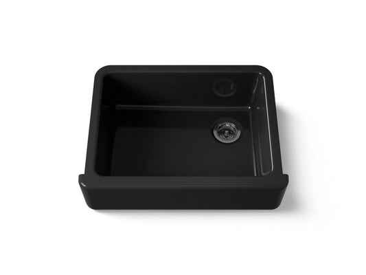 KOHLER K-6487-7 Whitehaven 29-3/4" undermount single-bowl farmhouse kitchen sink - Black Black