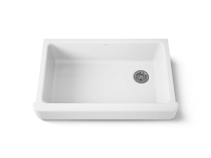 KOHLER K-6488-0 Whitehaven 35-1/2" undermount single-bowl farmhouse kitchen sink - White