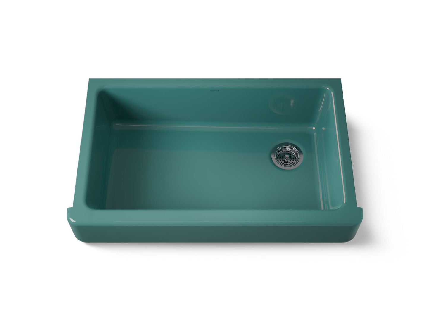 KOHLER K-6488-17 Whitehaven 35-1/2" undermount single-bowl farmhouse kitchen sink - Teal