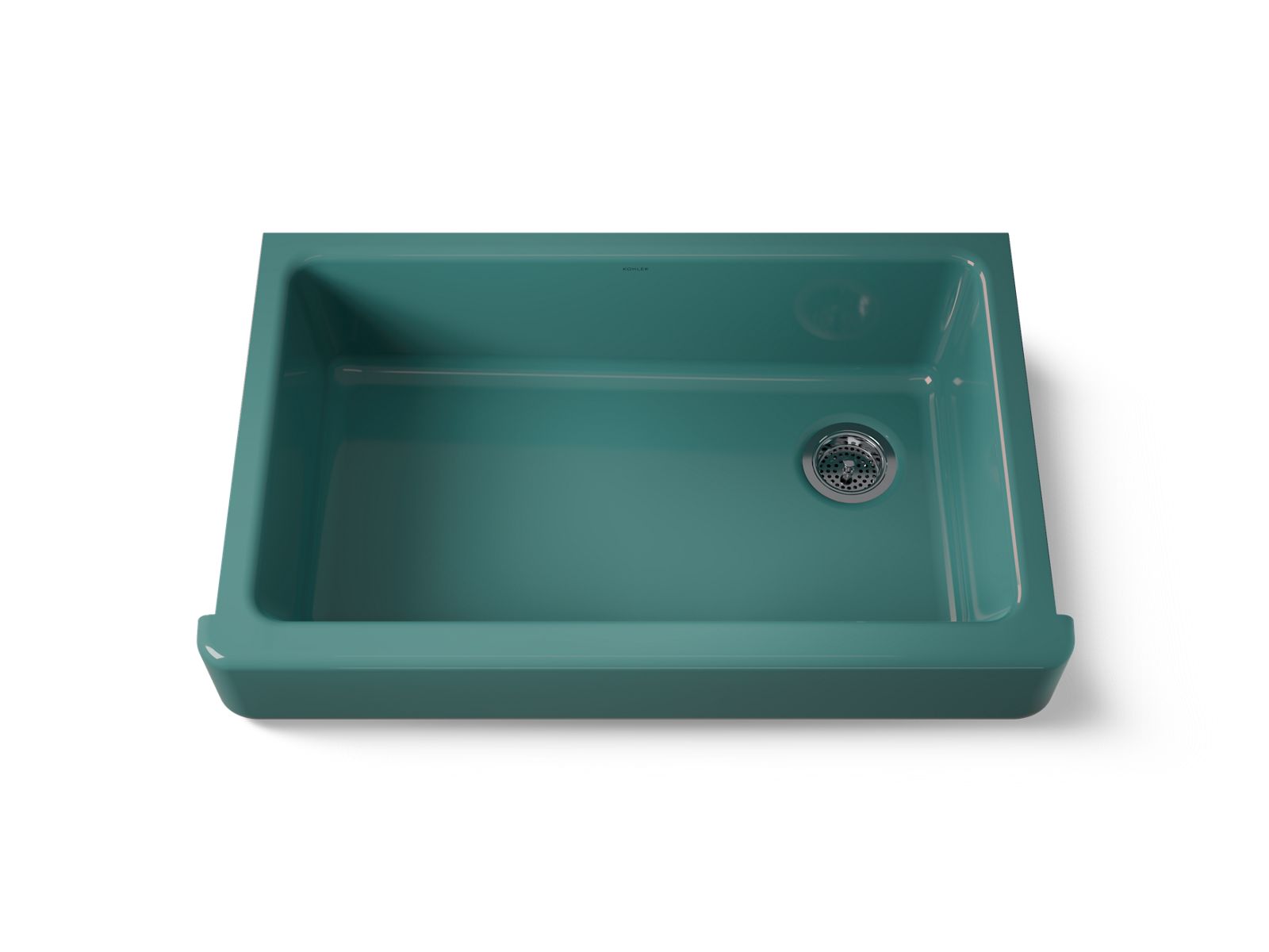 KOHLER K-6488-17 Whitehaven 35-1/2" Undermount Single-Bowl Farmhouse Kitchen Sink - Teal
