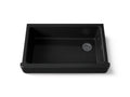 KOHLER K-6488-7 Whitehaven 35-1/2" Undermount Single-Bowl Farmhouse Kitchen Sink - Black Black
