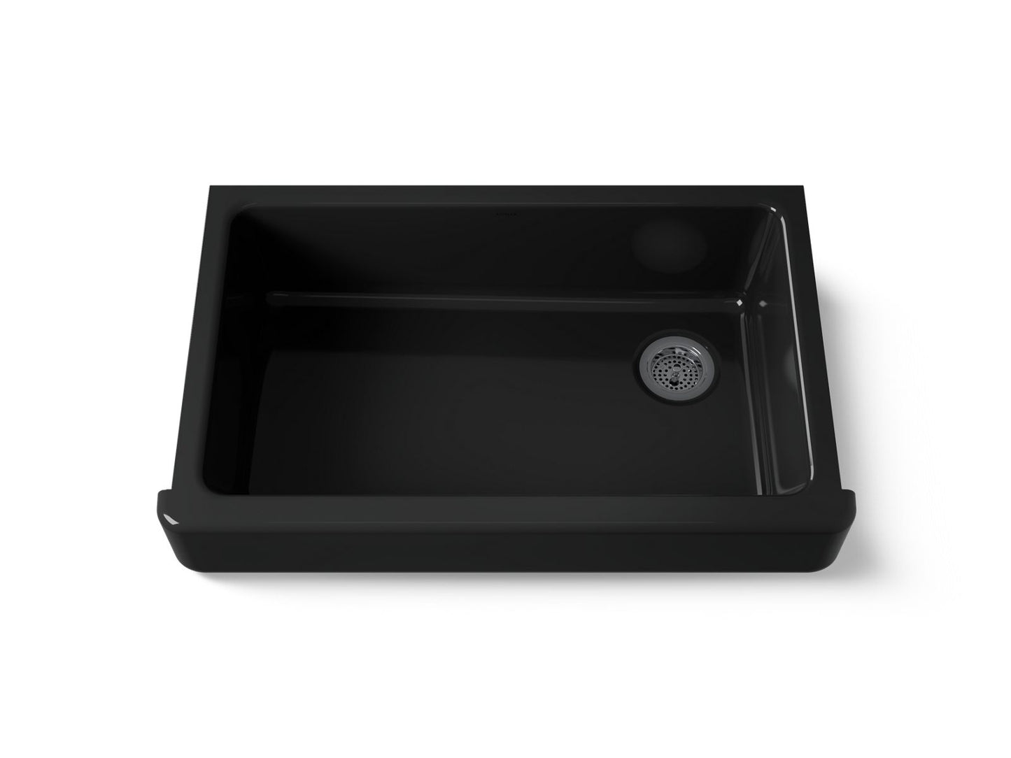 KOHLER K-6488-7 Whitehaven 35-1/2" undermount single-bowl farmhouse kitchen sink - Black Black
