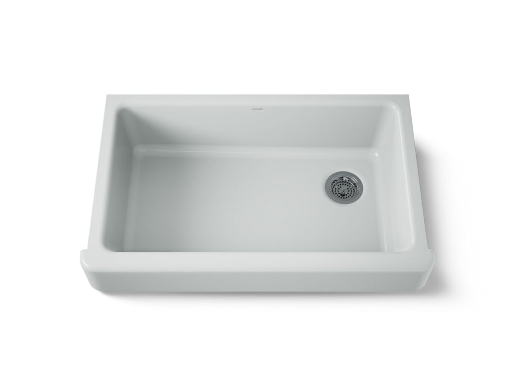 KOHLER K-6488-95 Whitehaven 35-1/2" Undermount Single-Bowl Farmhouse Kitchen Sink - Ice Grey