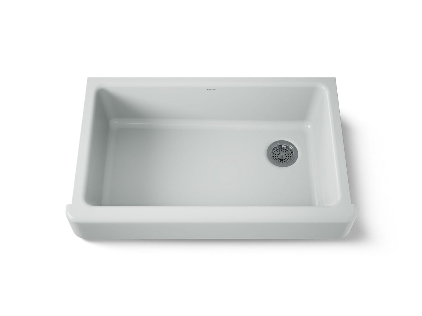 KOHLER K-6488-95 Whitehaven 35-1/2" undermount single-bowl farmhouse kitchen sink - Ice Grey