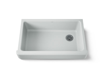 KOHLER K-6488-95 Whitehaven 35-1/2" undermount single-bowl farmhouse kitchen sink - Ice Grey