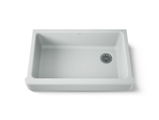 KOHLER K-6488-95 Whitehaven 35-1/2" undermount single-bowl farmhouse kitchen sink - Ice Grey