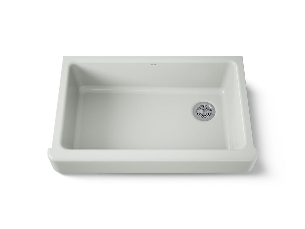 KOHLER K-6488-FF Whitehaven 35-1/2" Undermount Single-Bowl Farmhouse Kitchen Sink - Sea Salt