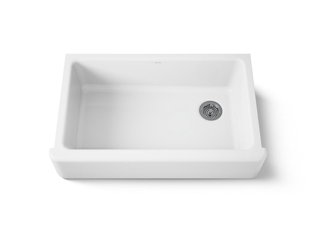 KOHLER K-6489-0 Whitehaven 35-3/4" Undermount Single-Bowl Farmhouse Kitchen Sink - White