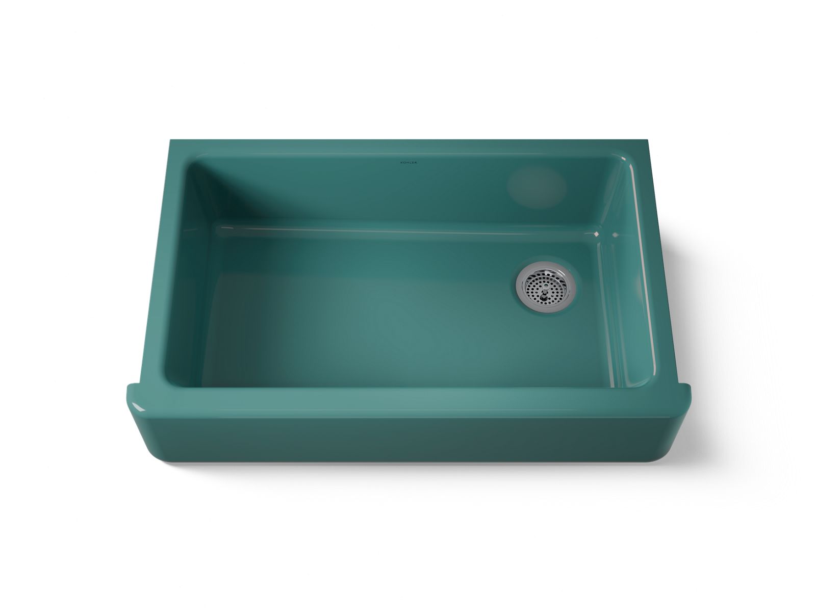KOHLER K-6489-17 Whitehaven 35-3/4" Undermount Single-Bowl Farmhouse Kitchen Sink - Teal