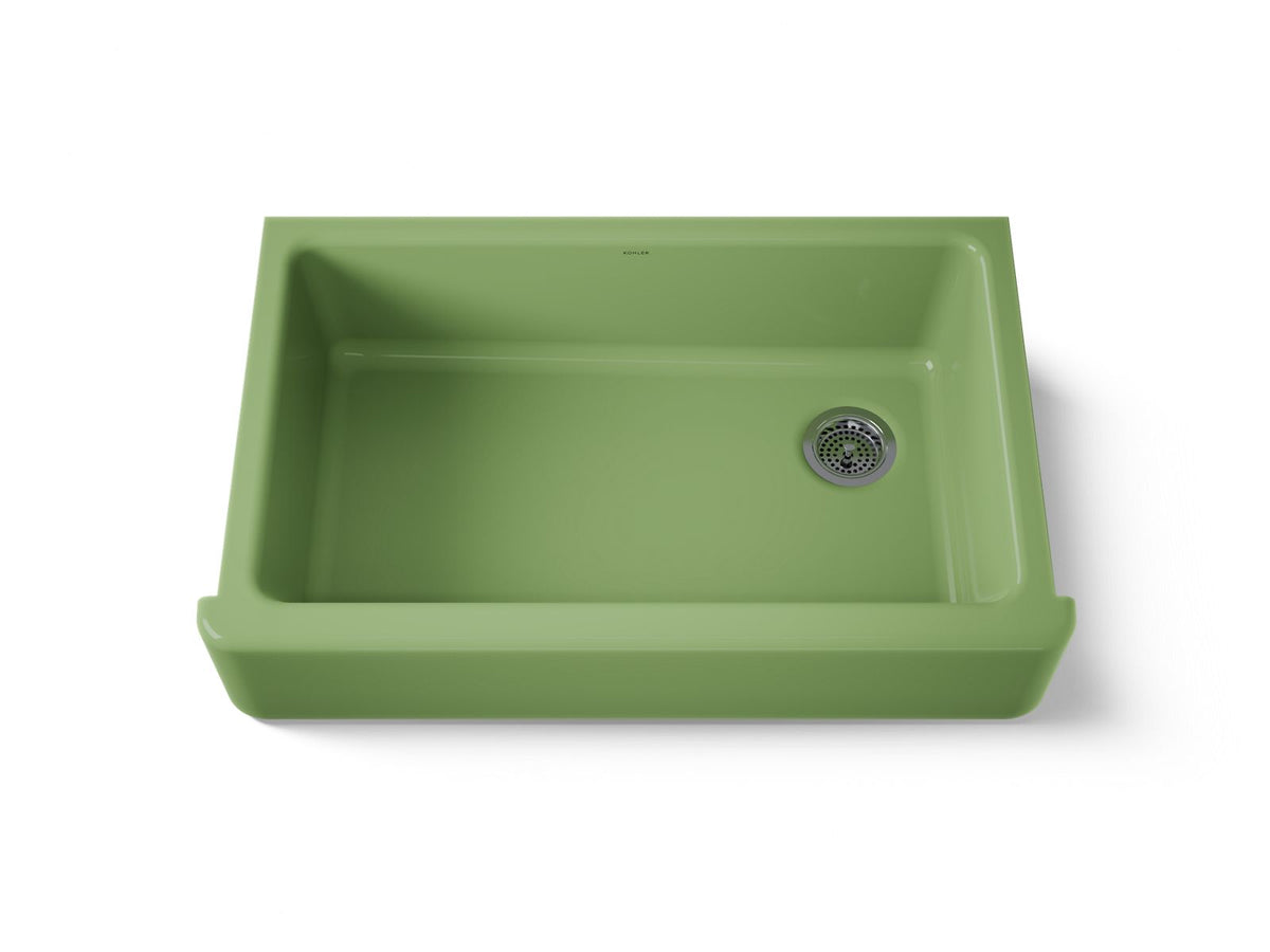 KOHLER K-6489-34 Whitehaven 35-3/4" Undermount Single-Bowl Farmhouse Kitchen Sink - Fresh Green
