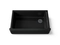 KOHLER K-6489-7 Whitehaven 35-3/4" Undermount Single-Bowl Farmhouse Kitchen Sink - Black Black