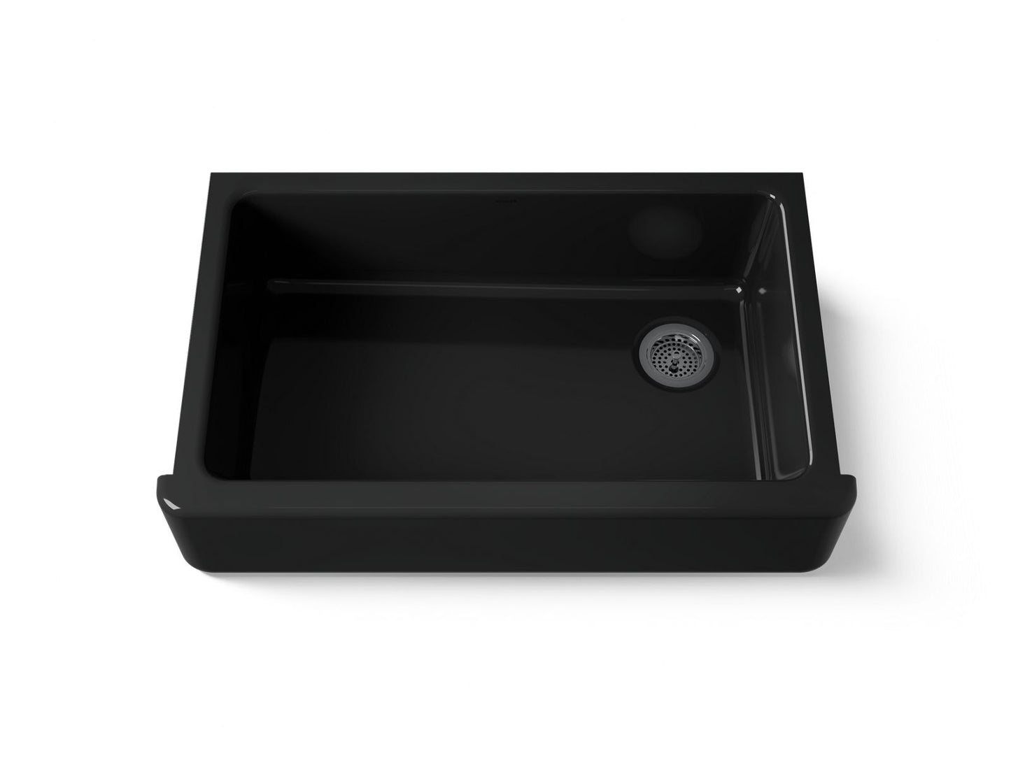 KOHLER K-6489-7 Whitehaven 35-3/4" undermount single-bowl farmhouse kitchen sink - Black Black