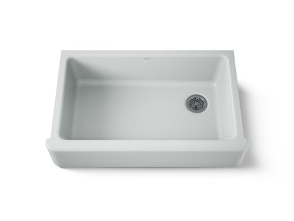KOHLER K-6489-95 Whitehaven 35-3/4" undermount single-bowl farmhouse kitchen sink - Ice Grey