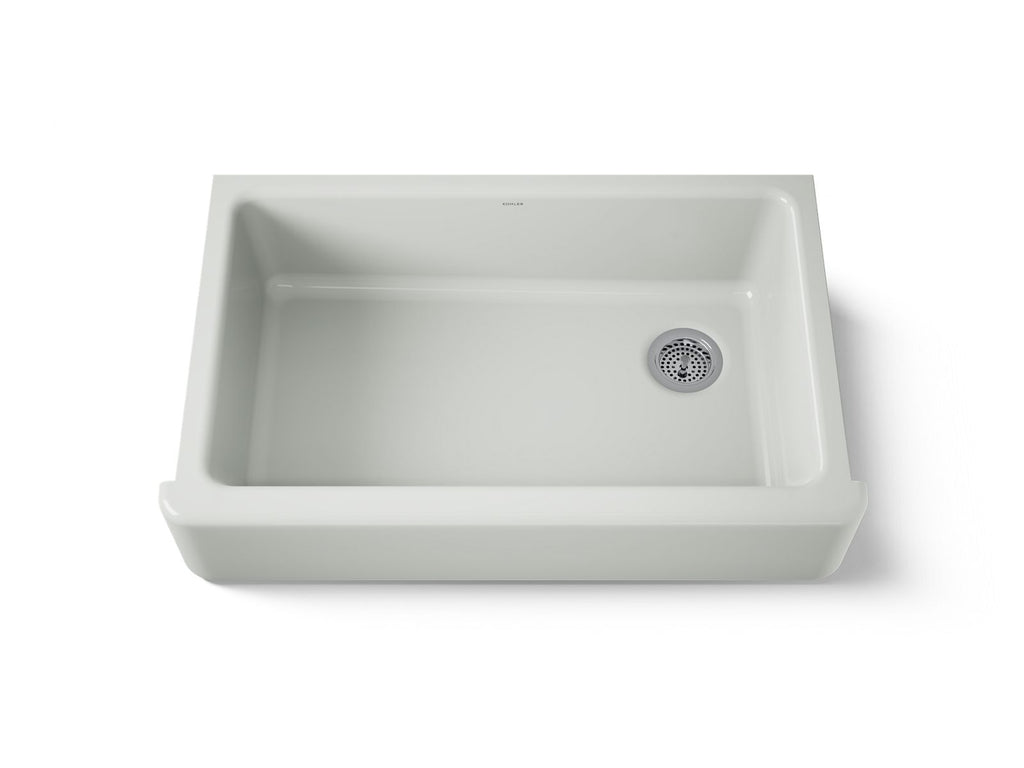 KOHLER K-6489-FF Whitehaven 35-3/4" Undermount Single-Bowl Farmhouse Kitchen Sink - Sea Salt
