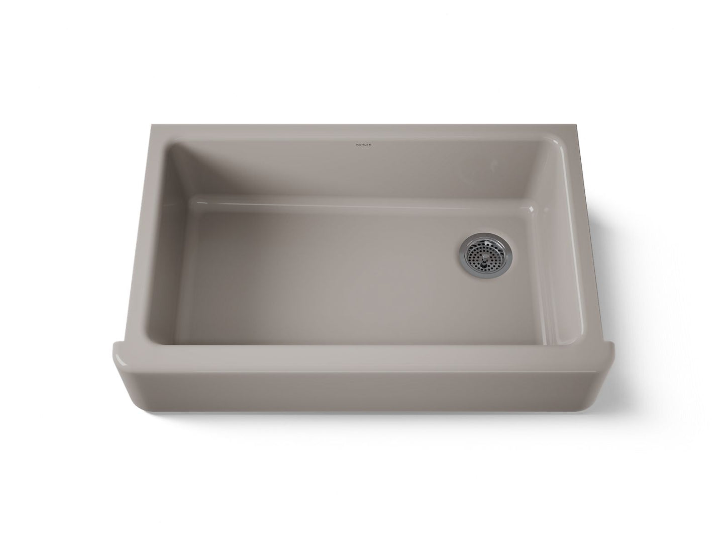 KOHLER K-6489-TRF Whitehaven 35-3/4" undermount single-bowl farmhouse kitchen sink - Truffle