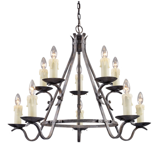 ELK SHOWROOM 65003-5+5 Jamestown 5+5-Light Chandelier in Moonlit Rust