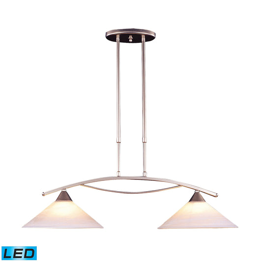 ELK SHOWROOM 6501/2-LED Elysburg 31'' Wide 2-Light Linear Chandelier - Satin Nickel