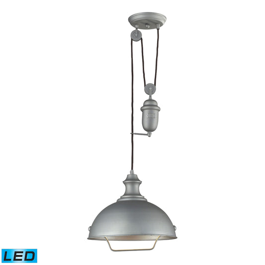 ELK SHOWROOM 65081-1-LED Farmhouse 14'' Wide 1-Light Pendant - Aged Pewter