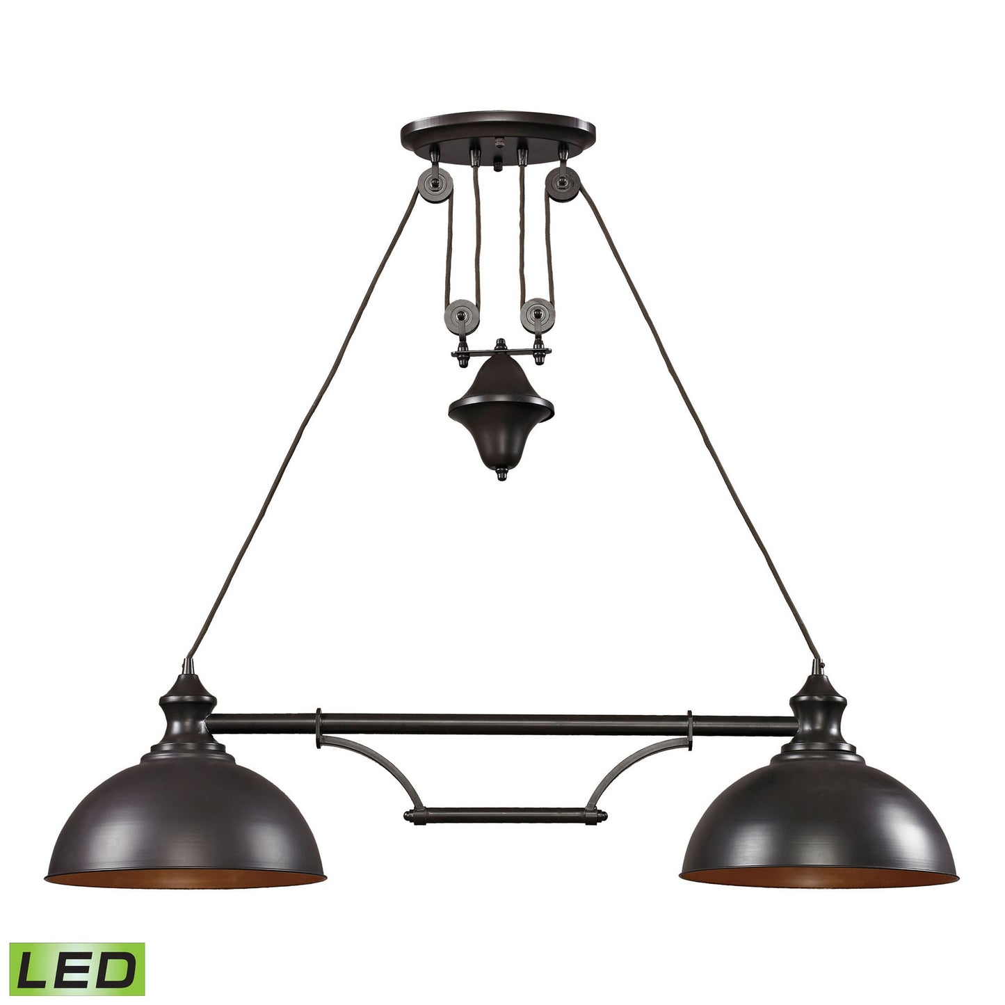 ELK SHOWROOM 65150-2-LED Farmhouse 44'' Wide 2-Light Linear Chandelier - Oiled Bronze