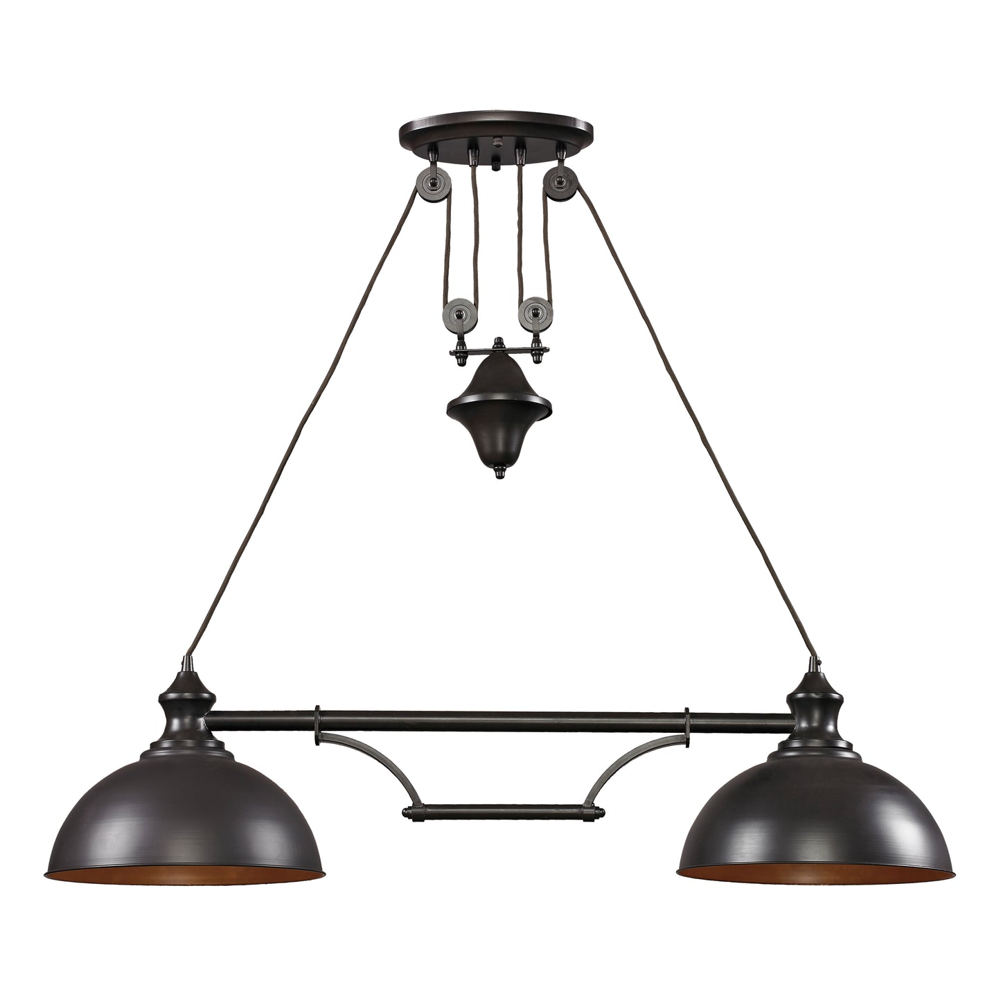 ELK SHOWROOM 65150-2 Farmhouse 44'' Wide 2-Light Linear Chandelier - Oiled Bronze