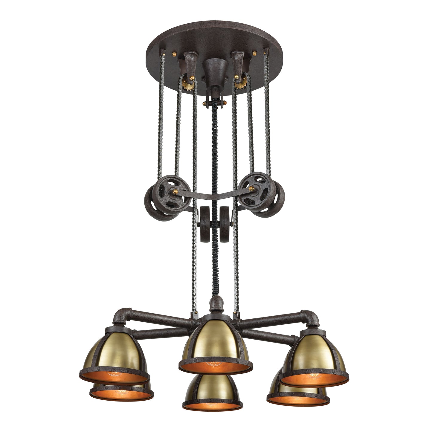 ELK SHOWROOM 65154/6 Torque 36'' Wide 6-Light Chandelier - Vintage Rust