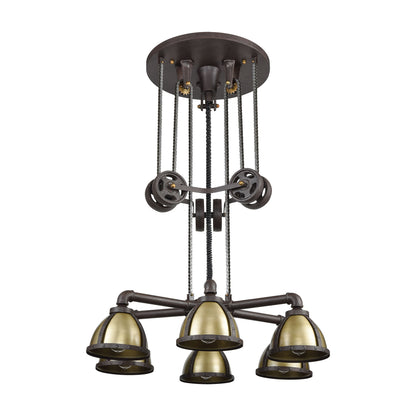 ELK SHOWROOM 65154/6 Torque 36'' Wide 6-Light Chandelier - Vintage Rust