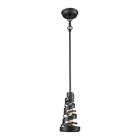 ELK SHOWROOM 65182/1-LA Zabrina 1-Light Mini Pendant in Oil Rubbed Bronze with Metal Shade - Includes Adapter Kit