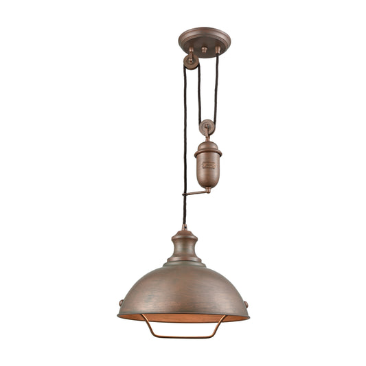 ELK SHOWROOM 65271-1 Farmhouse 14'' Wide 1-Light Pendant - Tarnished Brass