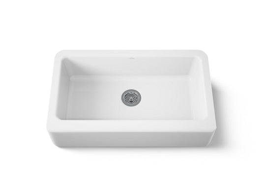 KOHLER K-6546-0 Dickinson 33" undermount single-bowl farmhouse kitchen sink - White
