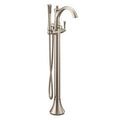 MOEN 655BN Wynford Chrome One-Handle Tub Filler Includes Hand Shower - Brushed Nickel