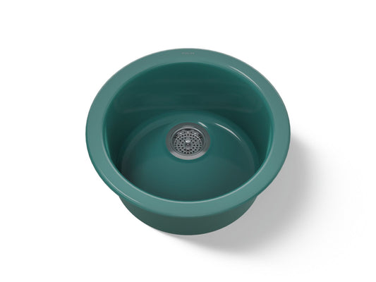 KOHLER K-6565-17 Porto Fino 18-1/2" top-/undermount single-bowl bar sink - Teal