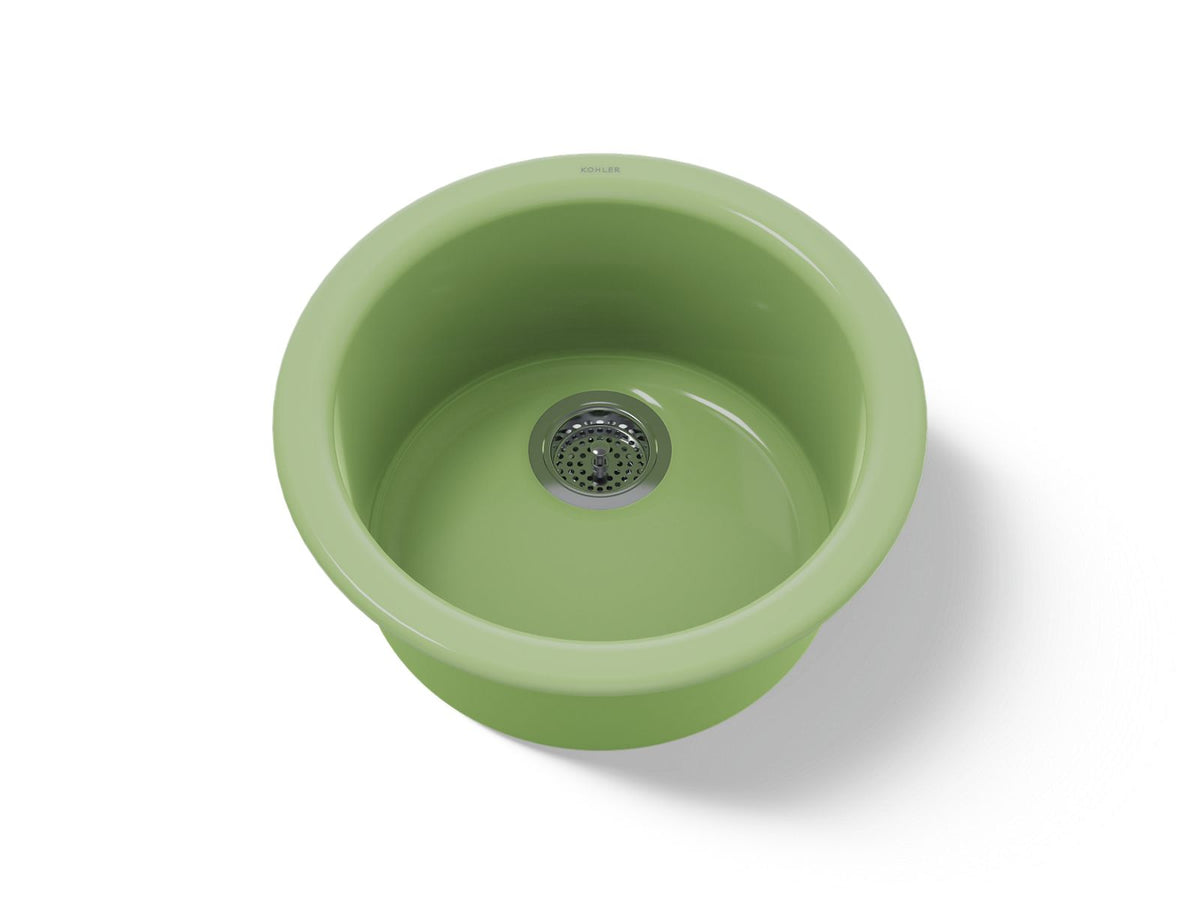 KOHLER K-6565-34 Porto Fino 18-1/2" Top-/Undermount Single-Bowl Bar Sink - Fresh Green