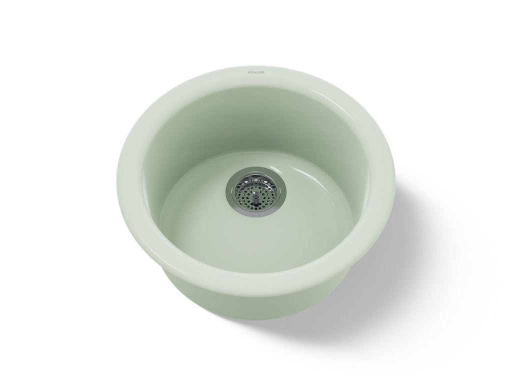 KOHLER K-6565-42 Porto Fino 18-1/2" Top-/Undermount Single-Bowl Bar Sink - Aspen Green