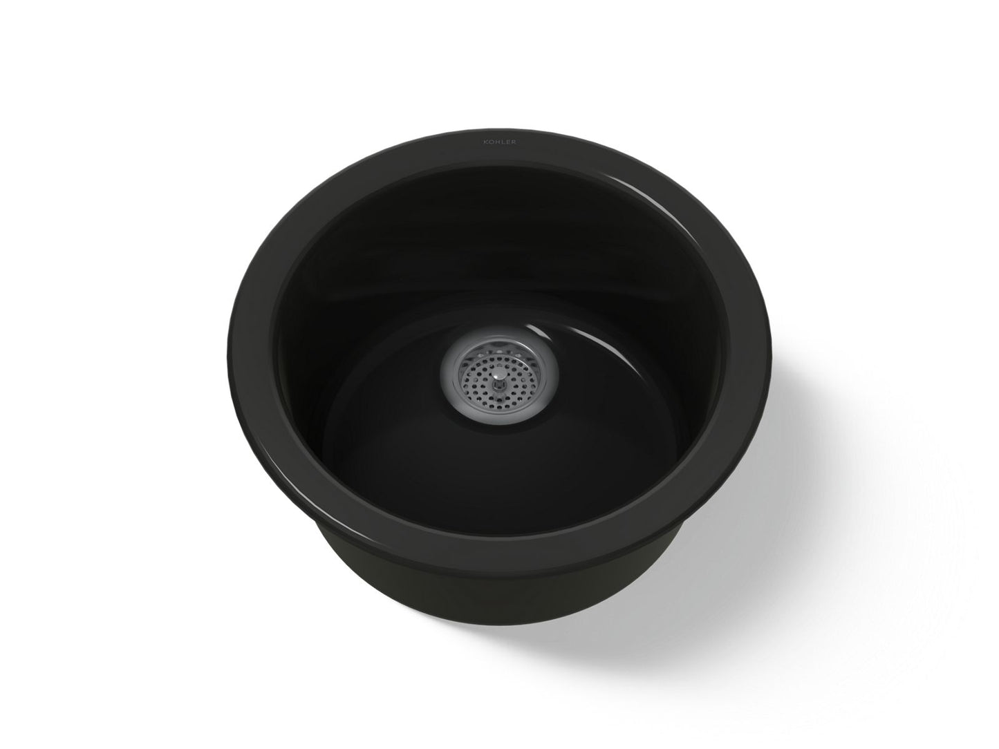 KOHLER K-6565-7 Porto Fino 18-1/2" top-/undermount single-bowl bar sink - Black Black