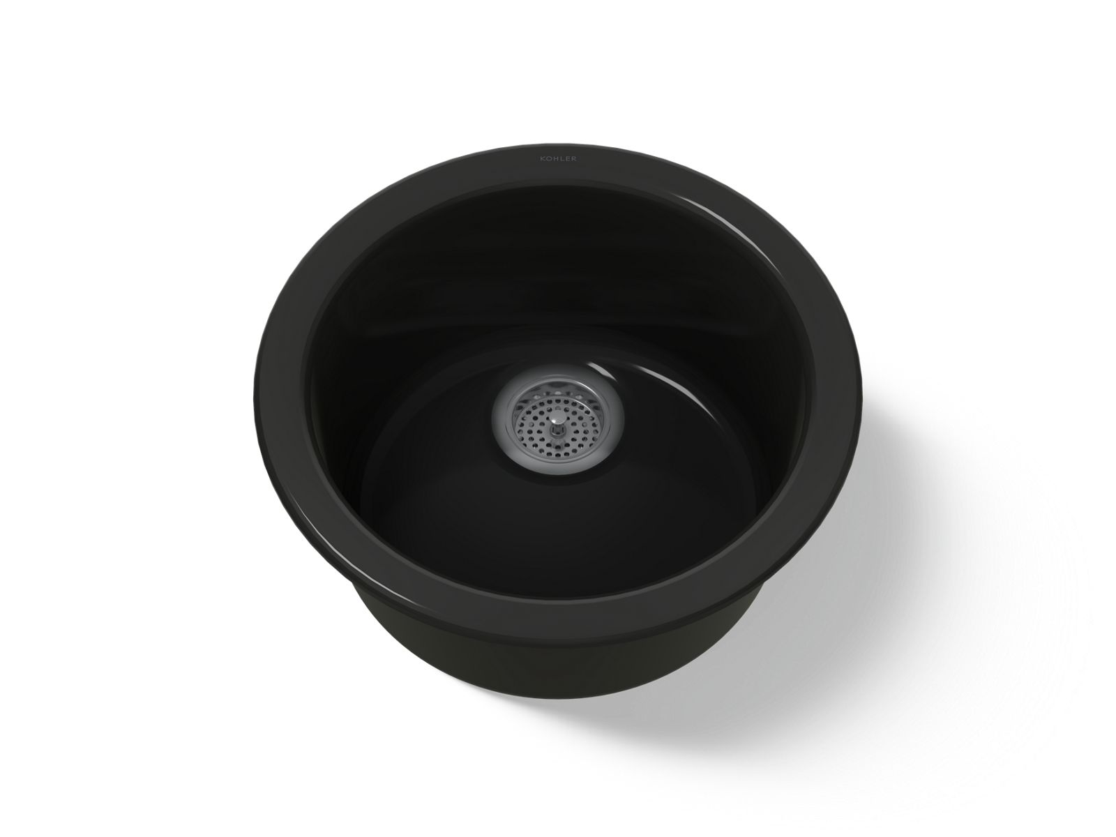 KOHLER K-6565-7 Porto Fino 18-1/2" Top-/Undermount Single-Bowl Bar Sink - Black Black
